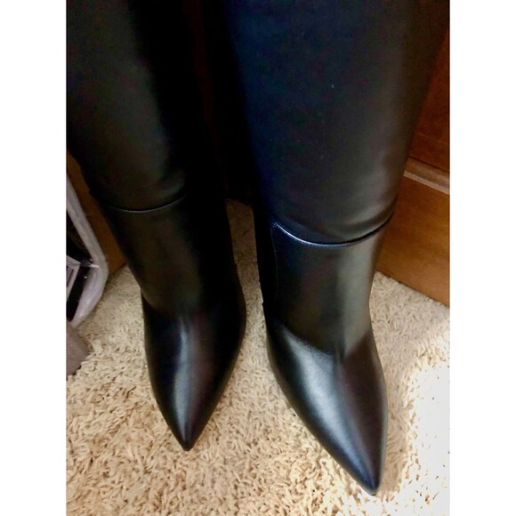 *NWOT* PARIS TEXAS -  Black Leather 110mm Knee-High Stiletto Boots - 41 - $1,050 - Picture 4 of 15